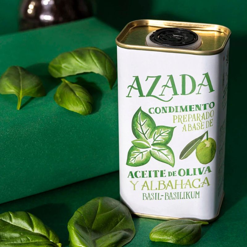 Azada Organic Extra Virgin Olive Oil & Basil (225ml) - Image 2